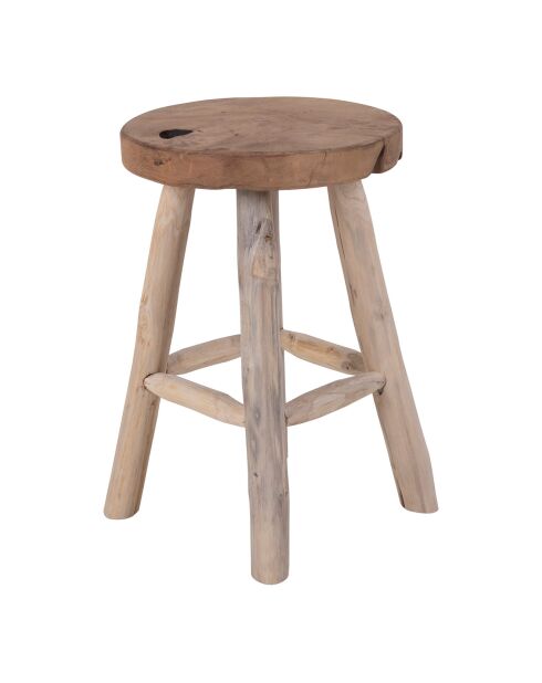 Tabouret en teck Badia naturel - 30x30x45 cm