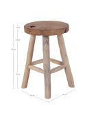 Tabouret en teck Badia naturel - 30x30x45 cm
