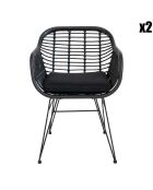 2 Sessel mit natürlichem Trieste-Kissen - 60x57x82 cm