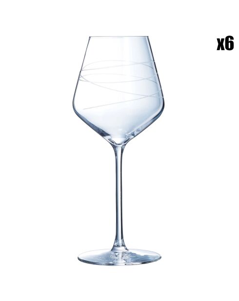 6 Verres à pied Abstraction - 38 cl