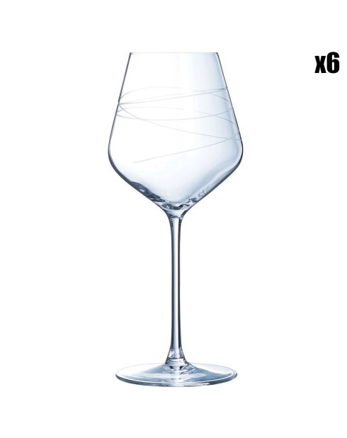 6 Verres à pied Abstraction - 47 cl