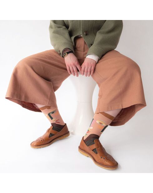 Chaussettes Visage Châtaigne multicolores