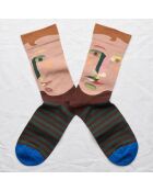 Calcetines multicolores con forma de castaño