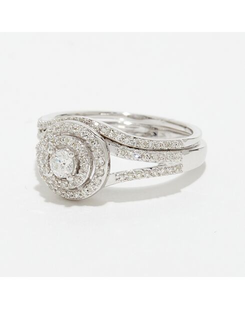Bague Duo Diamants 0.5 ct or blanc