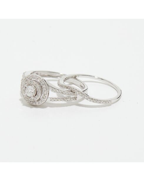 Bague Duo Diamants 0.5 ct or blanc