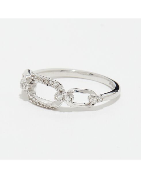 Bague Meia Diamants 0.1 ct or blanc