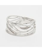 Anillo Moana de oro blanco y diamantes de 0.03 quilates