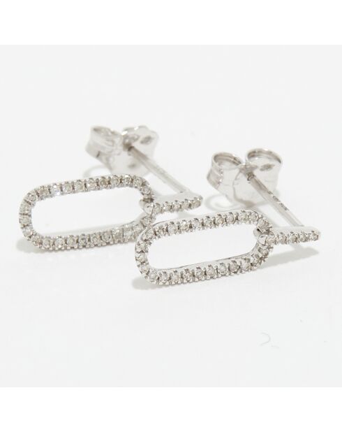 Thouéris 0.12 ct witgouden diamanten oorbellen