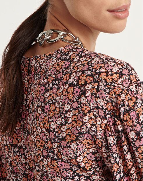 Rosafarbenes Top mit Rüschenprint