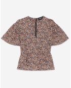 Rosafarbenes Top mit Rüschenprint