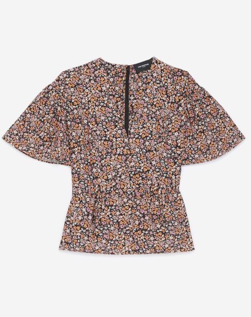 Rosafarbenes Top mit Rüschenprint