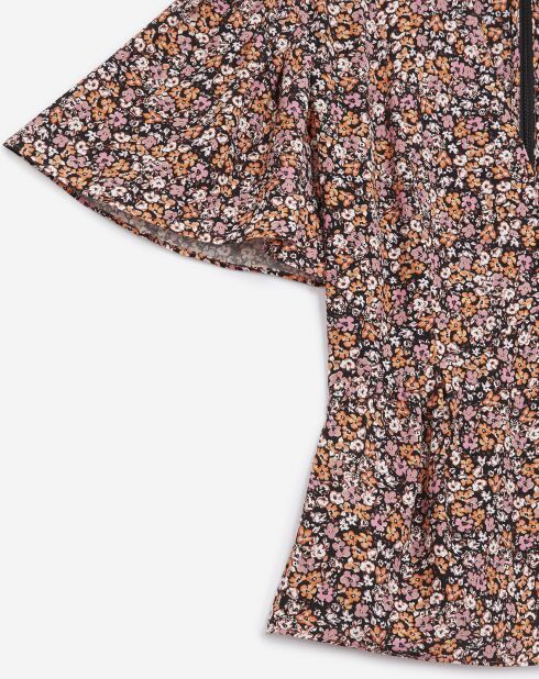 Rosafarbenes Top mit Rüschenprint