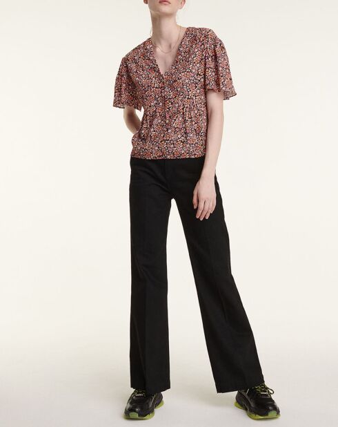 Rosafarbenes Top mit Rüschenprint