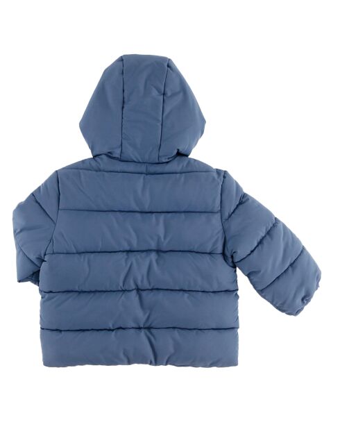 Doudoune peau de pêche doublée polaire bleu moyen