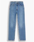 Jean high slim straight 70's bleu