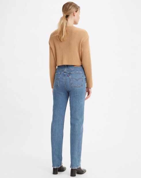 Jean high slim straight 70's bleu