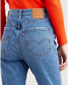 Jean high slim straight 70's bleu