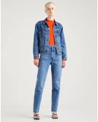 Jean high slim straight 70's bleu