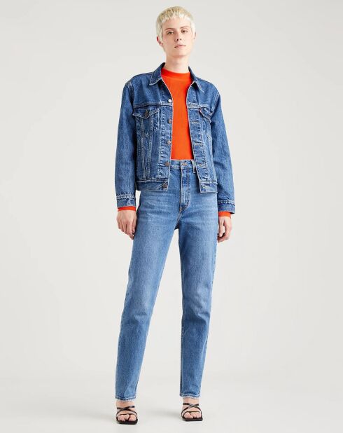 Jean high slim straight 70's bleu