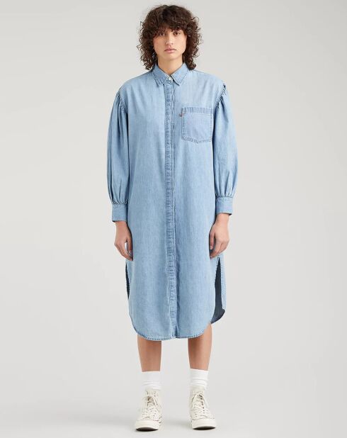 Robe en denim Osteria Duster bleue