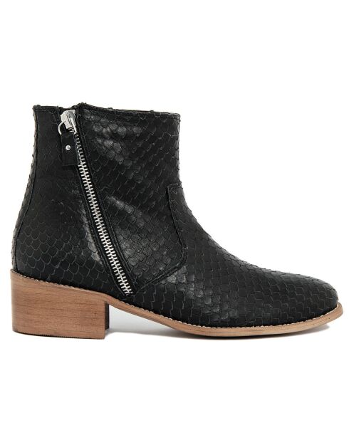 Boots en Cuir Jade noires