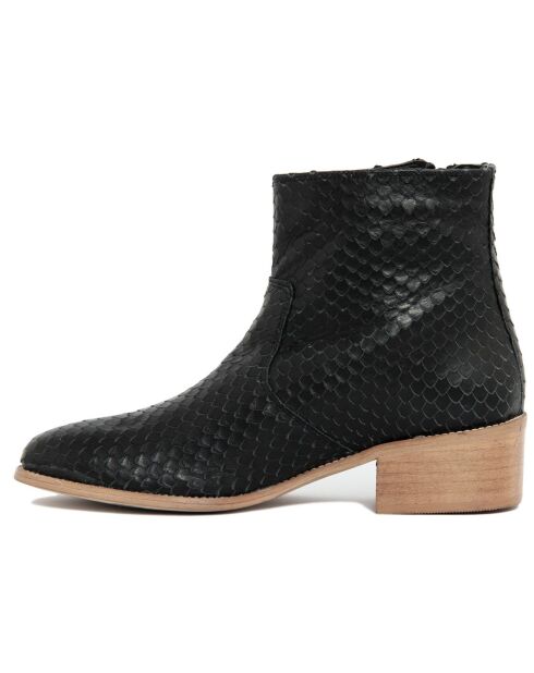 Boots en Cuir Jade noires