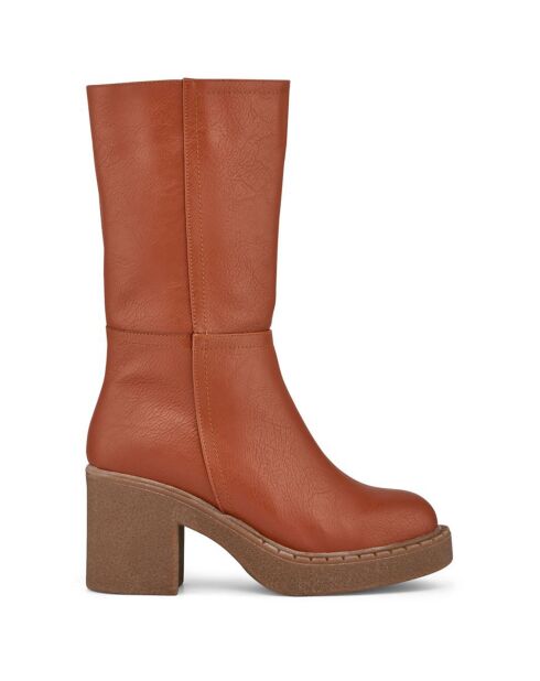 Bottes Camille marron - Talon 8 cm