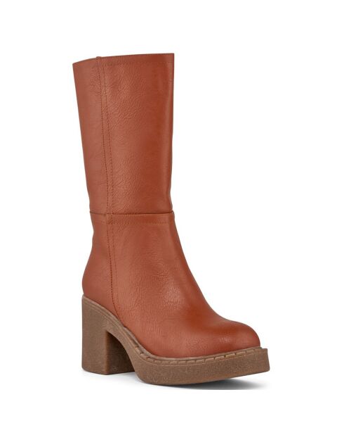Bottes Camille marron - Talon 8 cm