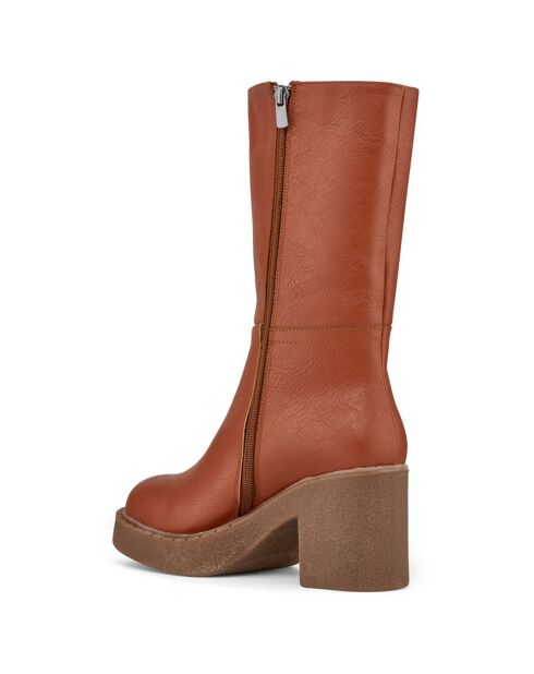 Bottes Camille marron - Talon 8 cm