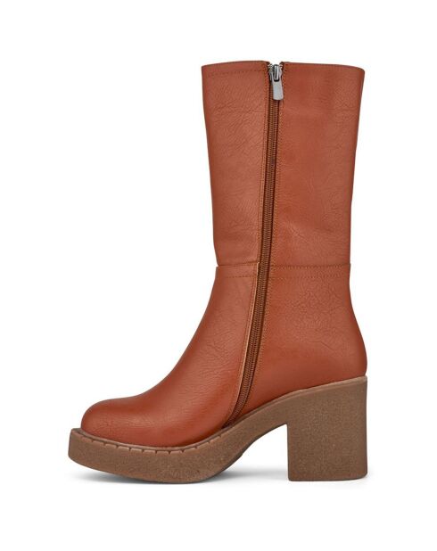Bottes Camille marron - Talon 8 cm