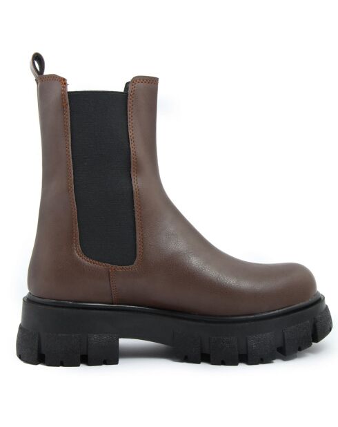 Chelsea boots Capucine marron - Talon 5 cm