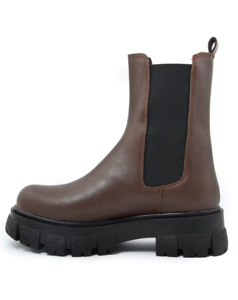 Chelsea boots Capucine marron - Talon 5 cm