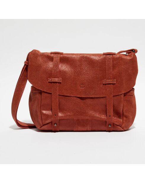 Sac besace en Cuir Bernie spark rouge - 35x16x23 cm