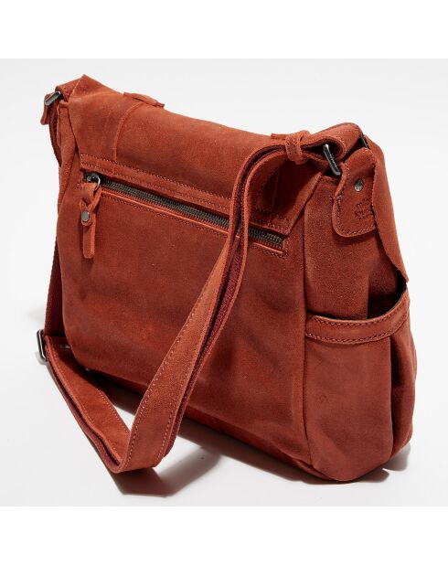 Sac besace en Cuir Bernie spark rouge - 35x16x23 cm