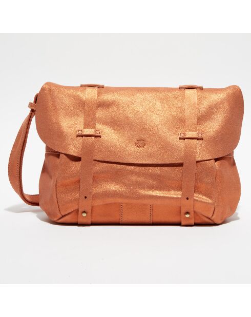 Sac besace en Cuir Bernie spark orange - 35x16x23 cm