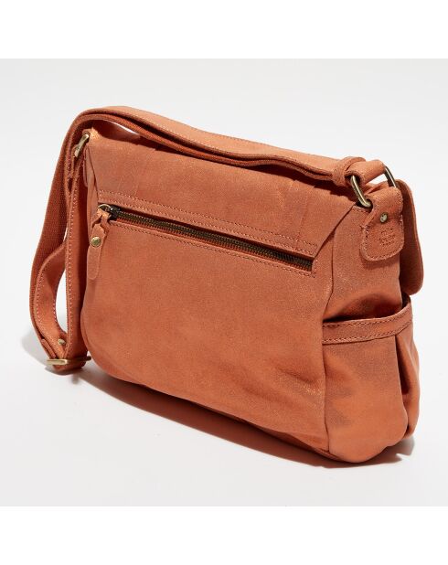 Sac besace en Cuir Bernie spark orange - 35x16x23 cm