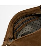 Sac besace en Cuir Bernie vert kaki - 35x16x23 cm