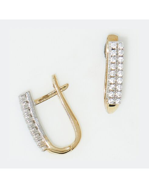 Boucles d'oreilles Mignonne Zirconium or jaune