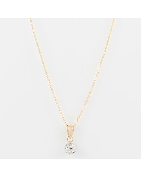 Pendentif Bulle de crystal Zirconium or jaune