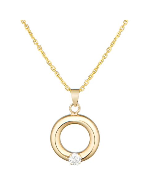Pendentif Cercle d'or Zirconium or jaune