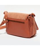 Sac besace à rabat en Cuir Orphise orange - 30x10x17 cm