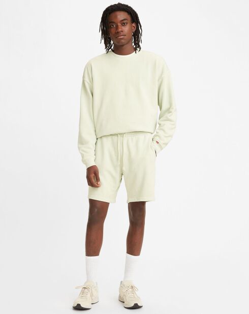 Short Red Tab sweatshort vert pastel