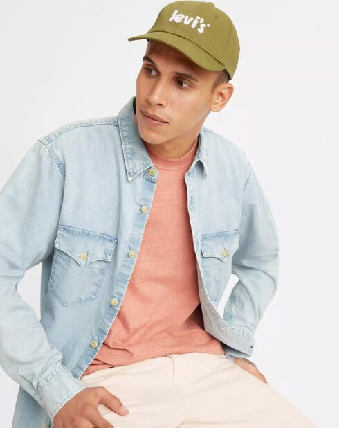 Camisa azul western de corte holgado