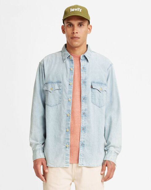 Camisa azul western de corte holgado