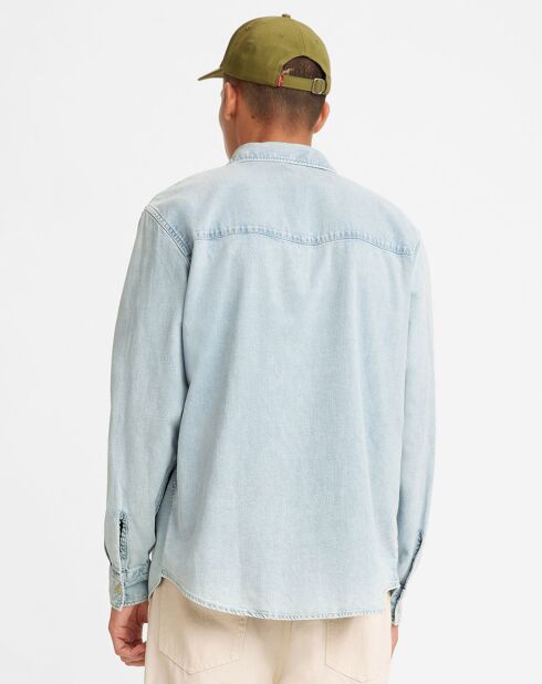 Camisa azul western de corte holgado