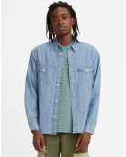 Chemise relaxed fit Western bleue