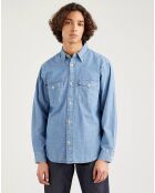 Chemise relaxed fit Western bleue