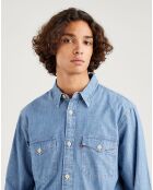 Chemise relaxed fit Western bleue