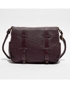 Sac besace en Cuir Bess violet foncé - 29x14 x20 cm