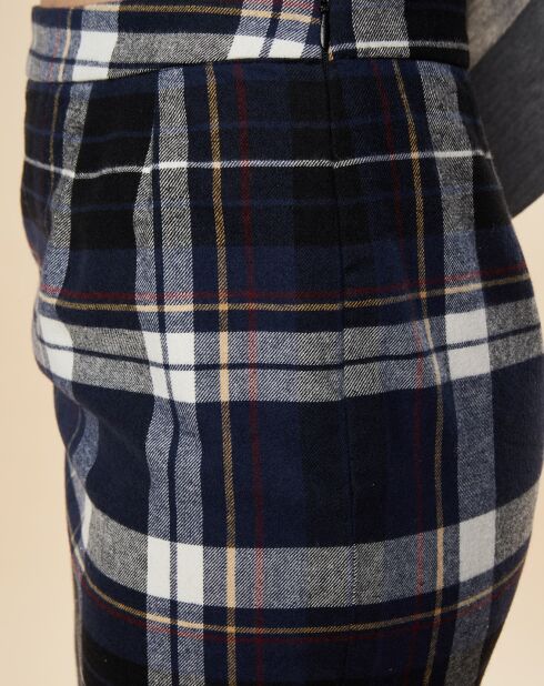 Jupe en Coton mélangé Larry à carreaux marine